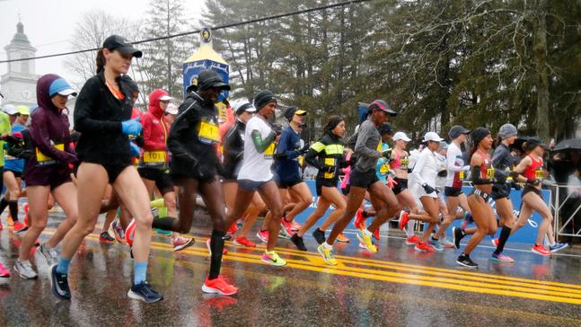USA's Linden wins wet, windy Boston Marathon