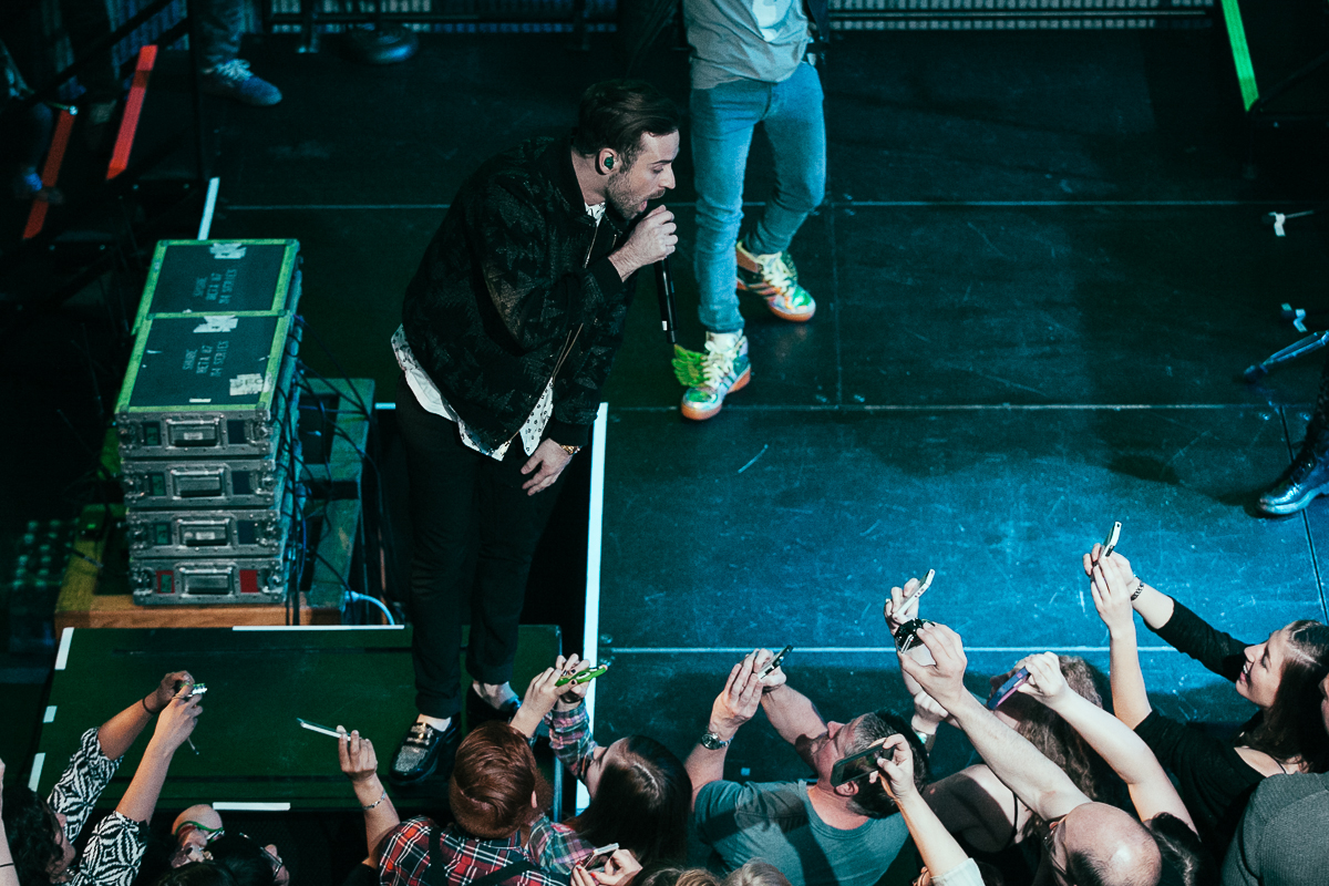 Macklemore and Ryan Lewis made a special appearance at EMP’s Vivid event for the new exhibition Spectacle. The new exhibit is all about music videos so in the spirit Macklemore and Ryan Lewis performed their award winning Thrift Shop and Can’t Hold Us to a screaming crowd. May 16th 2014. (Joshua Lewis / Seattle Refined)