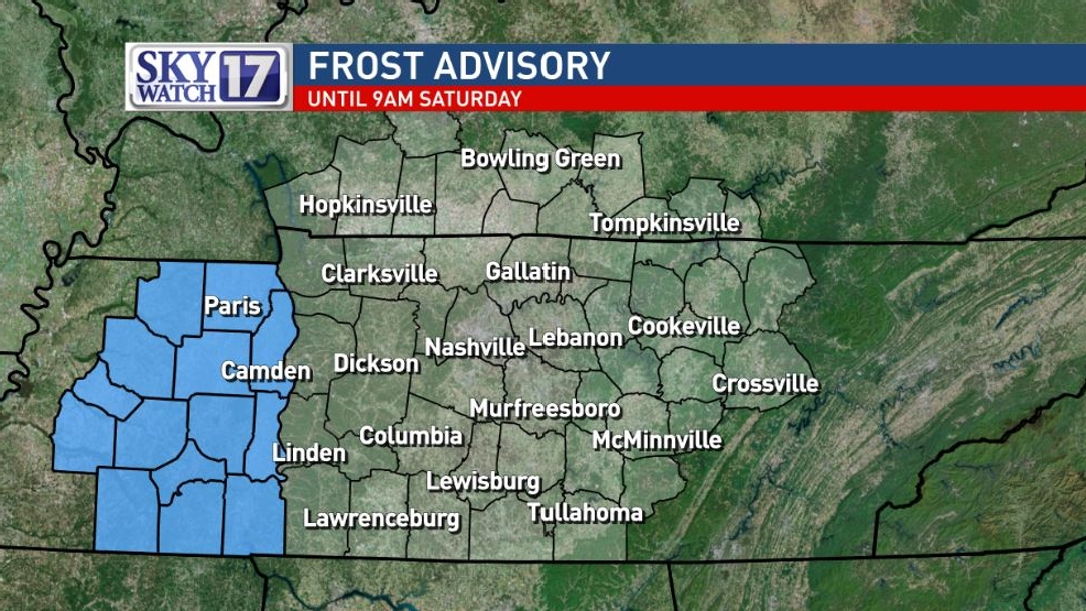 Frost Advisory issued for some middle Tennessee counties WZTV
