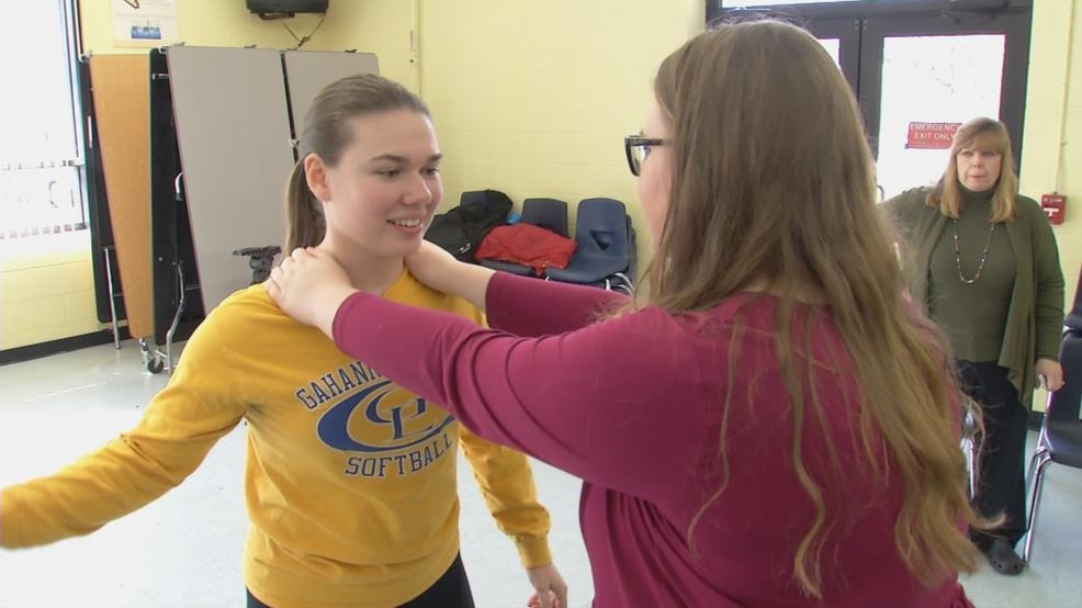 A lesson in self defense for teen girls at Gahanna Lincoln High School