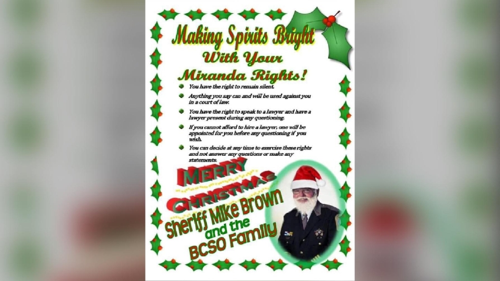 Sheriff's Office Presents Christmas Cards To Seven People Arrested On ...